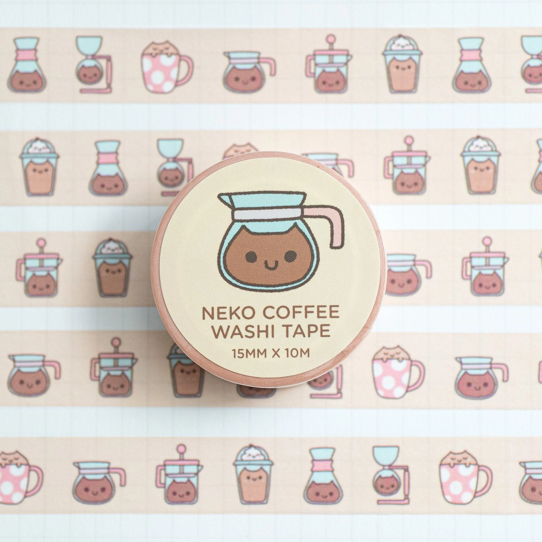 giant matte Neko Coffee Washi Tape