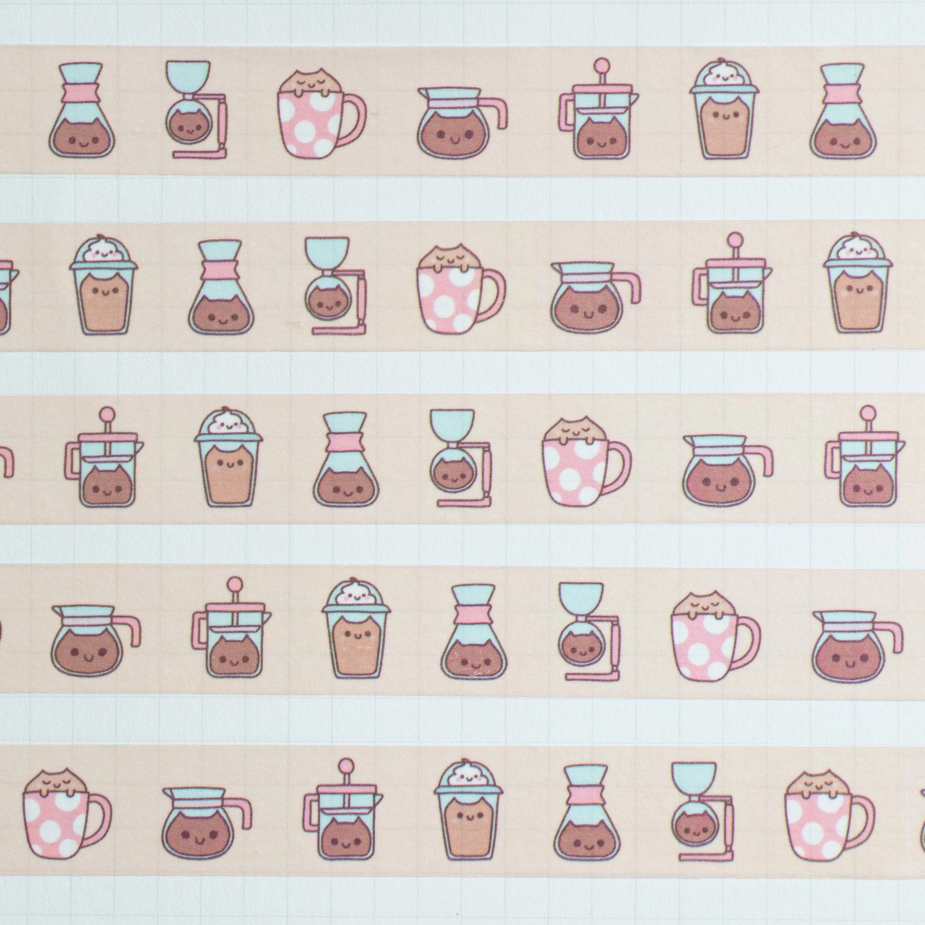 plastic rubber Neko Coffee Washi Tape