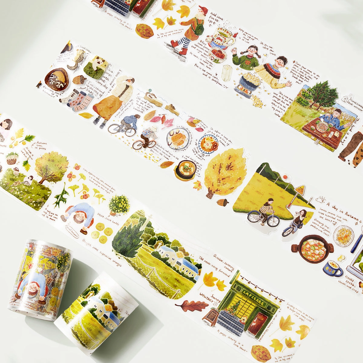 Pre-Cut Autumn Friends Wide Washi / Pet Tape washable