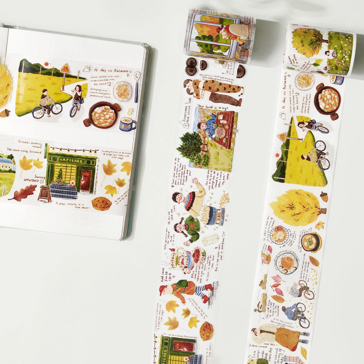 glass Pre-Cut Autumn Friends Wide Washi / Pet Tape