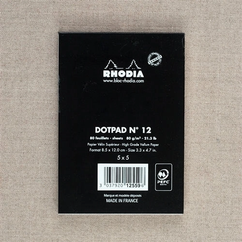 Rhodia Dot Pad, Black, 3.38 X 3.75 Inches essential vintage
