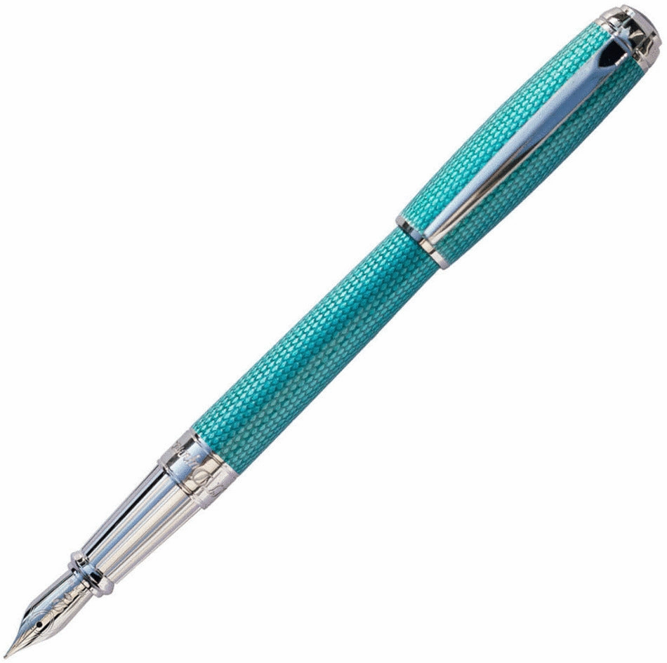 special essential St Dupont Diamond Guilloche Aquamarine Fountain Pen