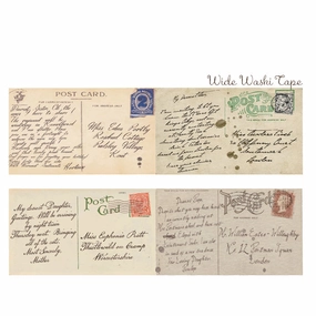 matte fiber Vintage Postcard Wide Washi Tape