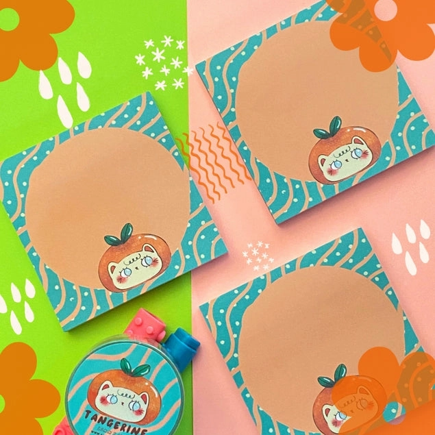 biodegradable Tangerine Cat Sticky Notes