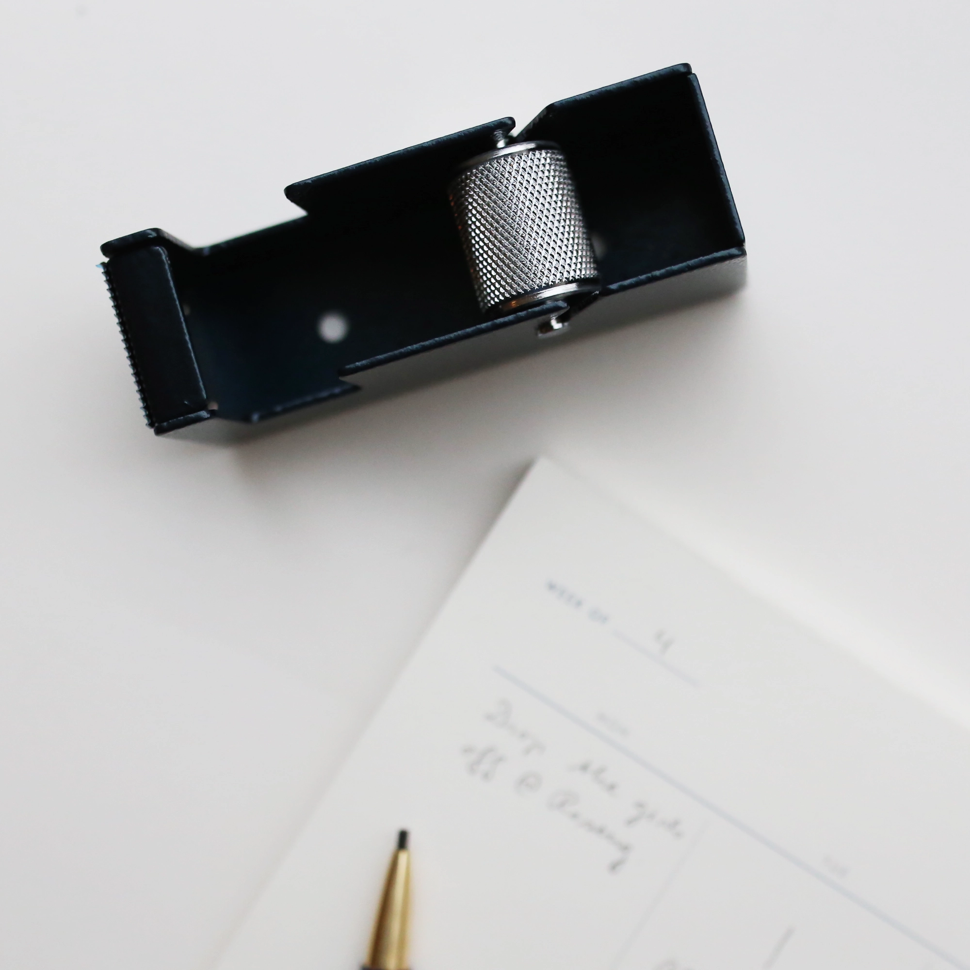 warm leather Tape Dispenser S // Navy