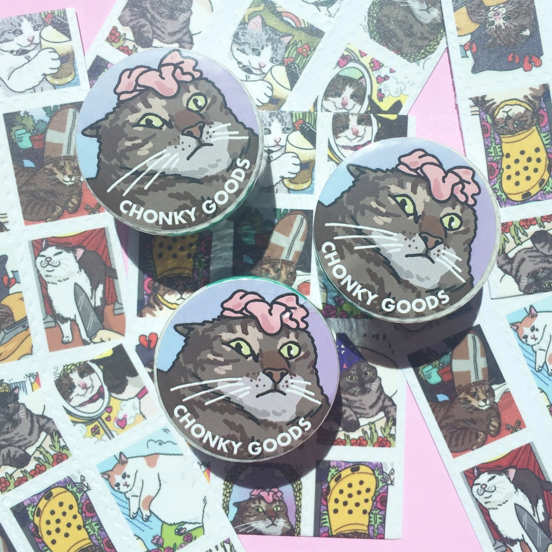 Tarot Cat Meme Stamp Washi Tape adjustable magnetic
