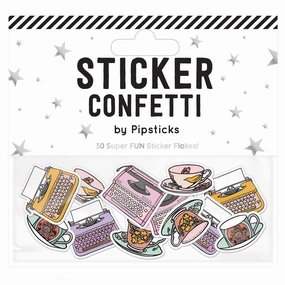 Tea & Type Sticker Confetti metal