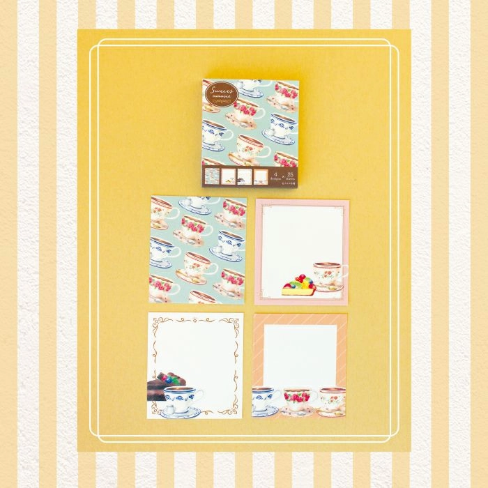 deluxe square Tea Time Memo Pad 100 Sheets