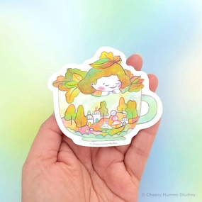 Teacup Daydreams Vinyl Sticker collectible reliable