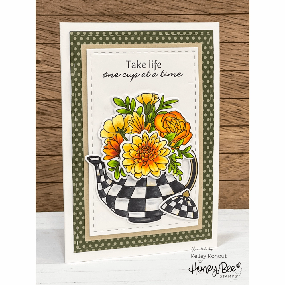 bamboo giant Teatime Florals - 6X8 Stamp Set