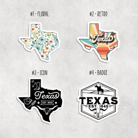collapsible multipack Texas Retro Vinyl Sticker