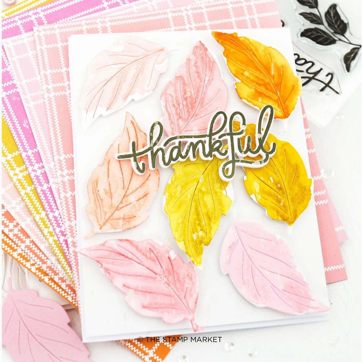 Thankful For You Stamp & Die Bundle glass bamboo