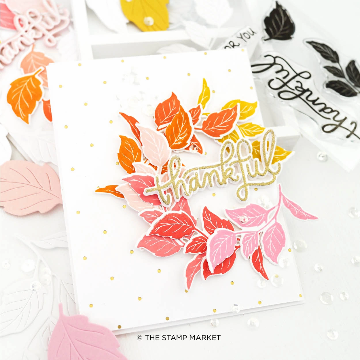 neutral Thankful For You Stamp & Die Bundle