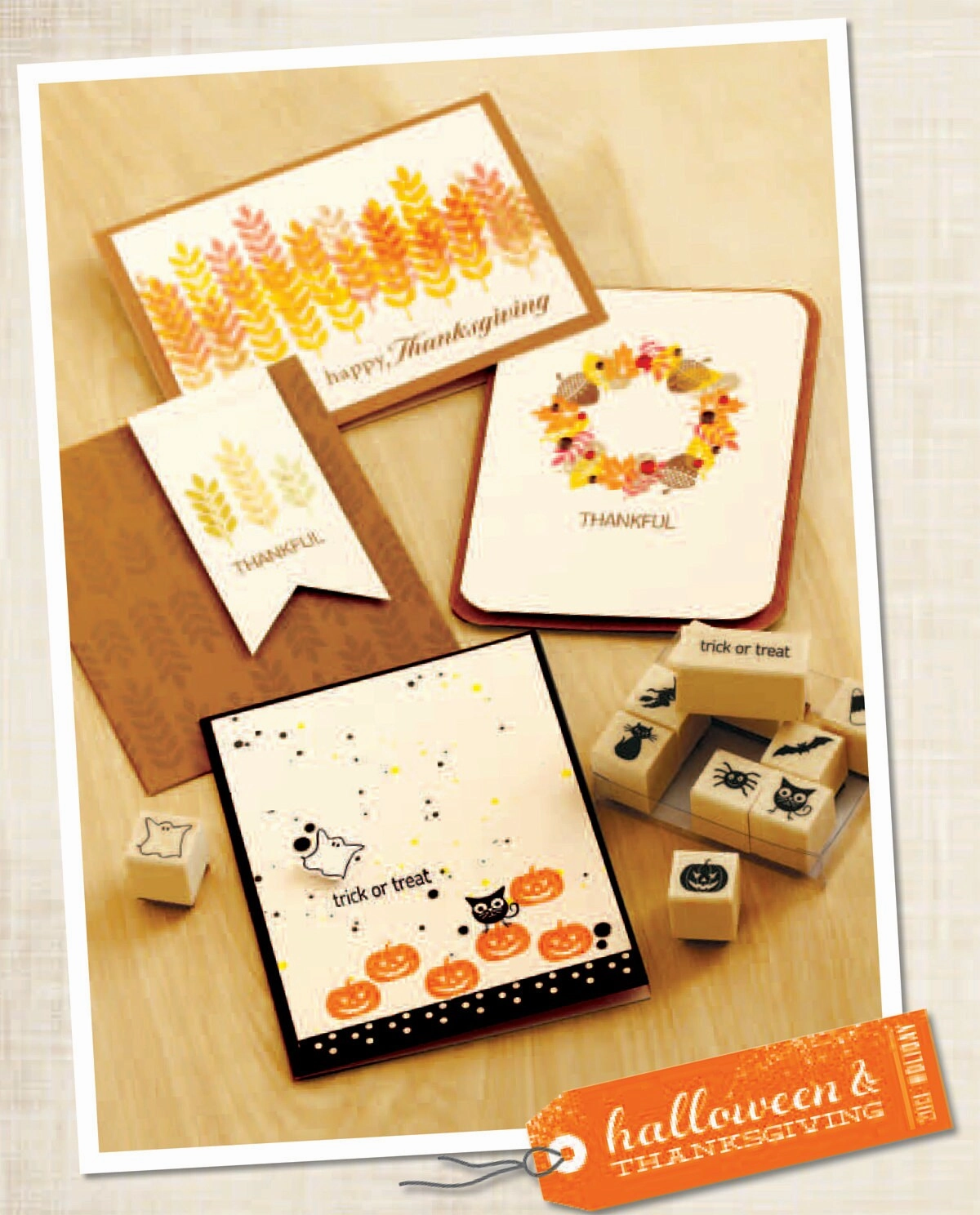 Thankful Rubber Stamp Set glass vivid