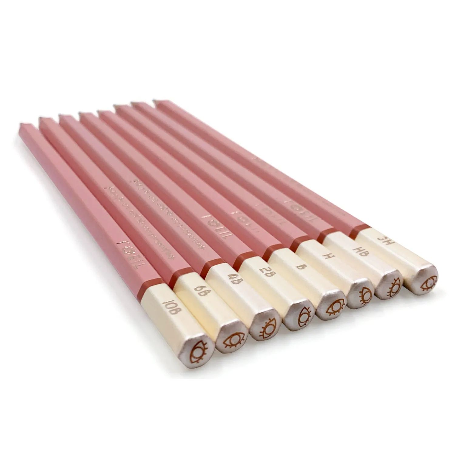 The Eye Graphite Sketching Pencil Set - Pink X Rose Gold loose