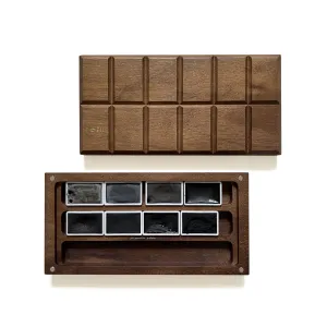 The New Black: Handmade Watercolor Paints Set Of 8 In Wooden Box Case, Full Pan 3.2Ml(Greyscale) retractable