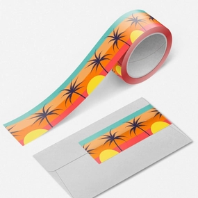 The Green Flash Washi Tape Sunset Palm Tree latest
