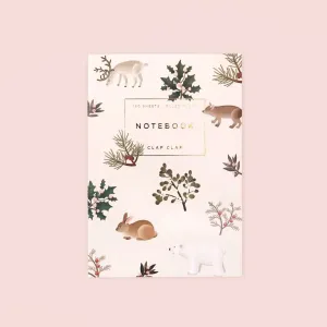 robust fiber Clap Clap Wild Animals Notebook In Cream - Lined