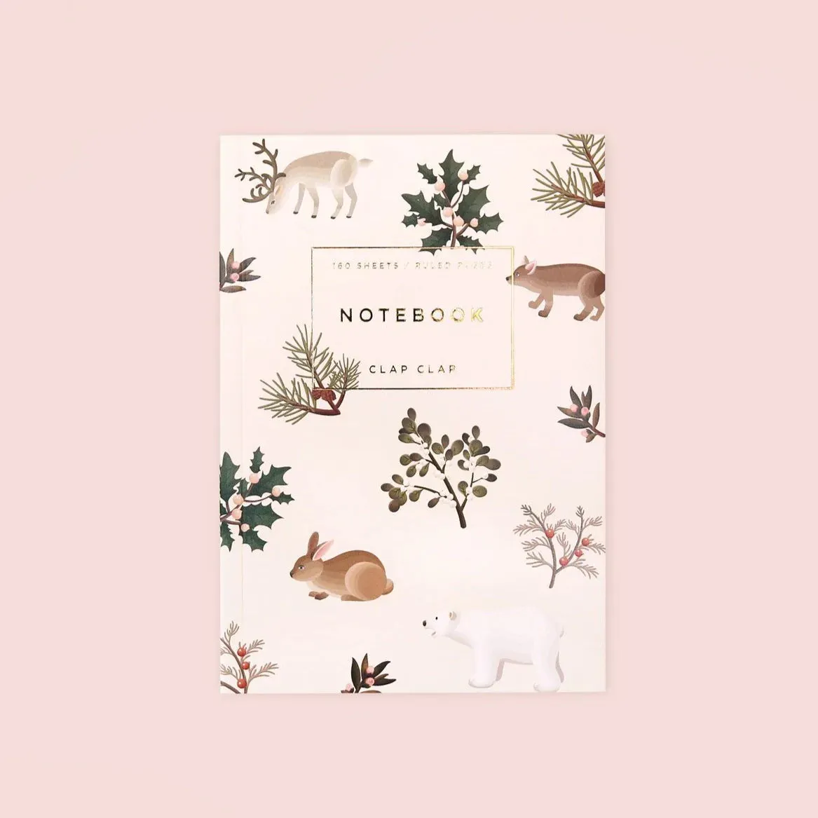 robust fiber Clap Clap Wild Animals Notebook In Cream - Lined