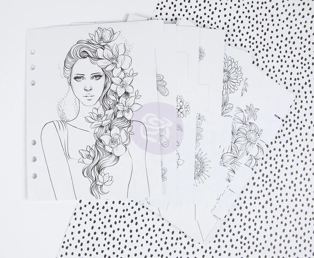 Princesses Fairies & Flowers My Prima Planner Coloring Tabbed Dividers 12/Pkg short