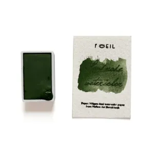 Viridian Green - Artist Grade Handmade Honey Based Watercolor Paint Full Pan 3.2Ml top flat