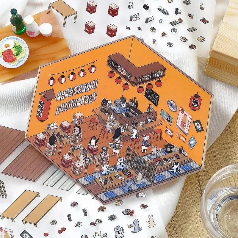 Bgm Diorama 2.5D Sticker - Izakaya rubber