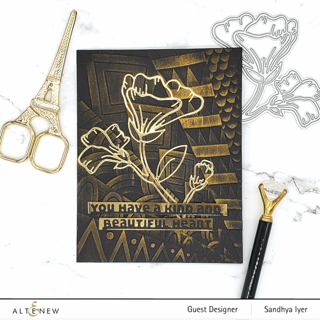 linen leather Slim Sentiments Die Set