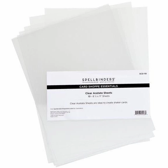 bright Spellbinders Clear Acetate Sheets 8.5"X11" - 10/Pkg