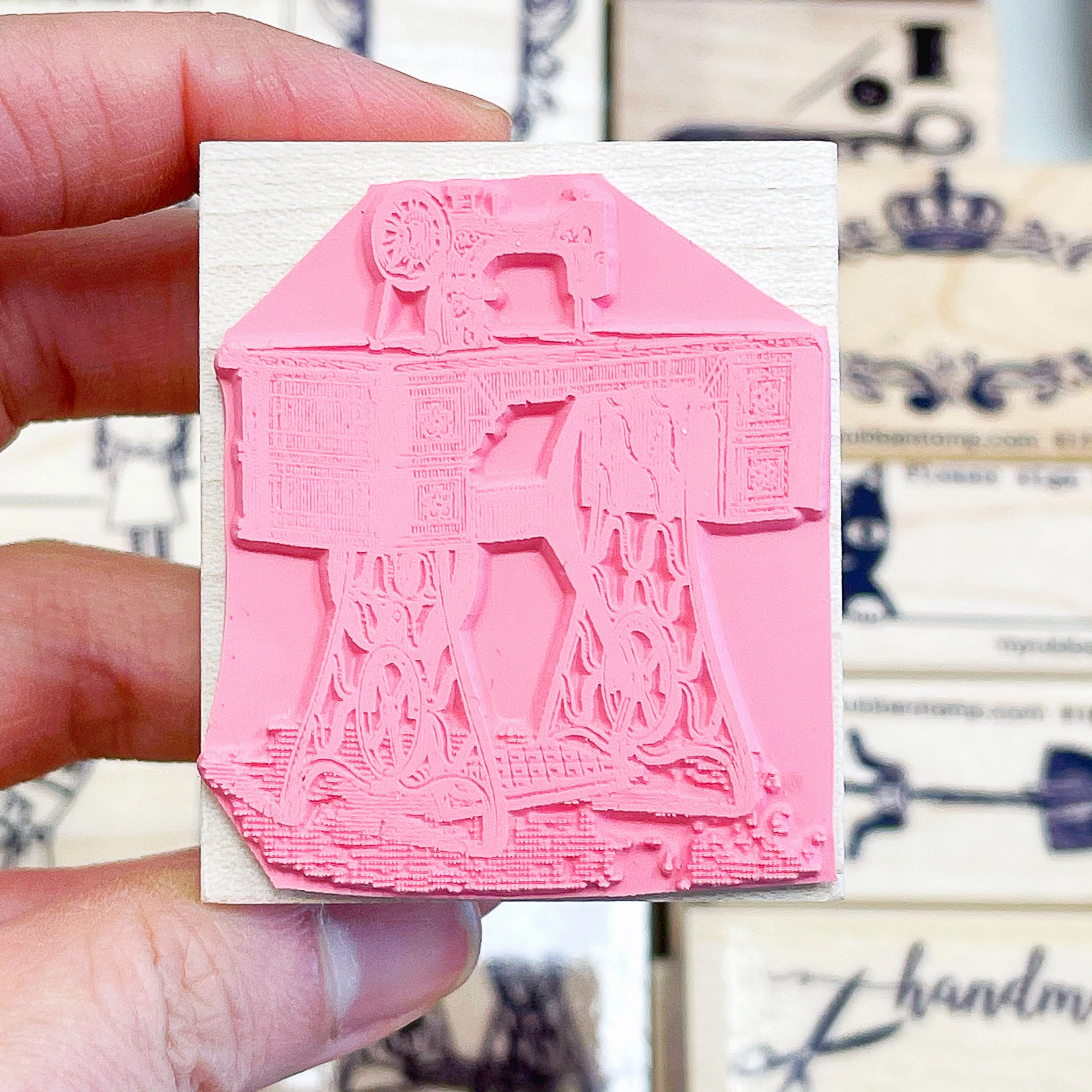 trusted Vintage Sewing Machine Rubber Stamp