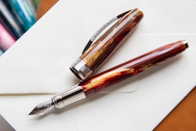 wide Visconti Van Gogh Red Vineyard Fountain Pen
