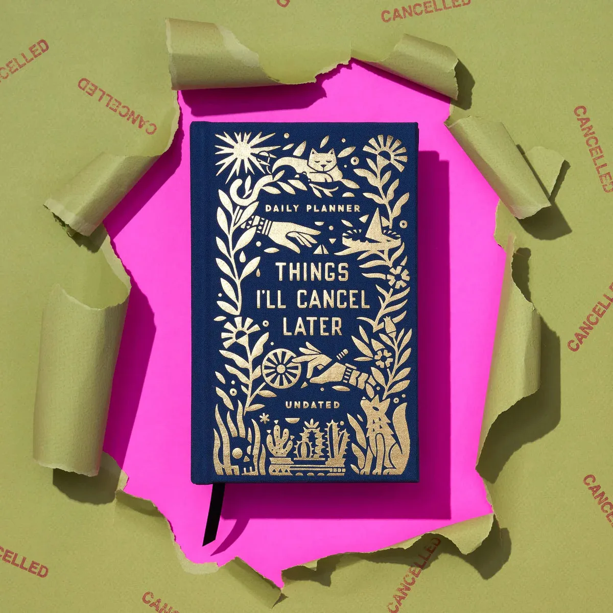 single paper Things I'Ll Cancel Later Undated Mini Planner