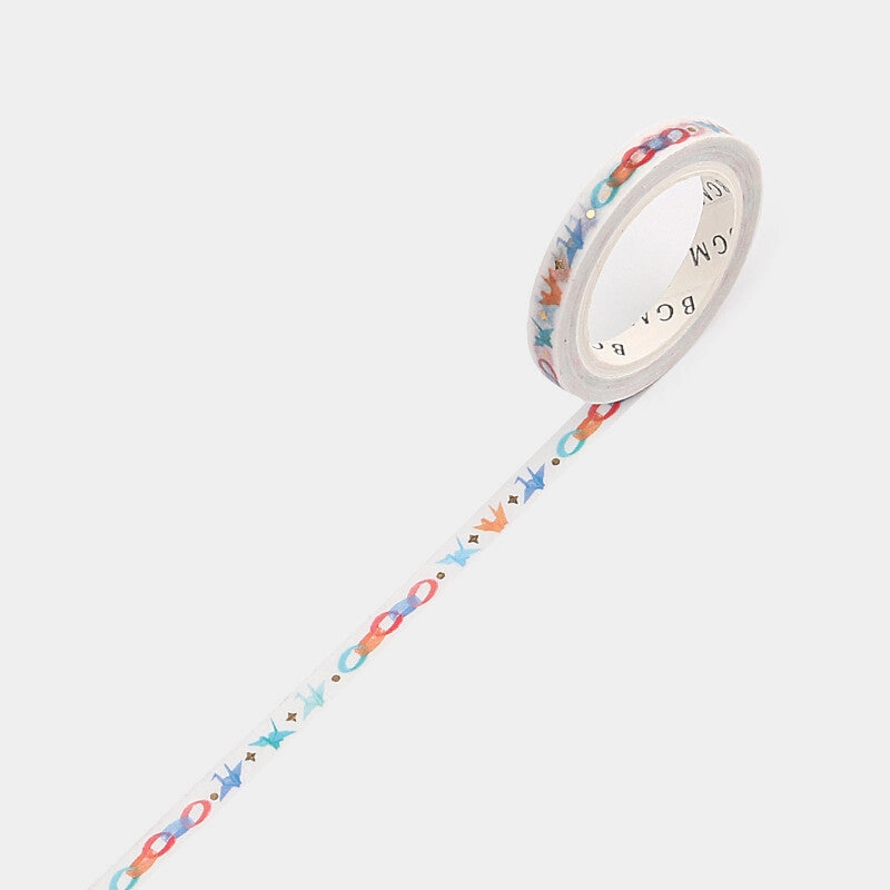 Thousand Paper Cranes Slim Washi Tape Bgm linen