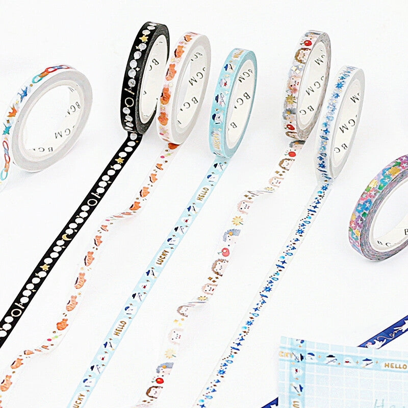 narrow Thousand Paper Cranes Slim Washi Tape Bgm
