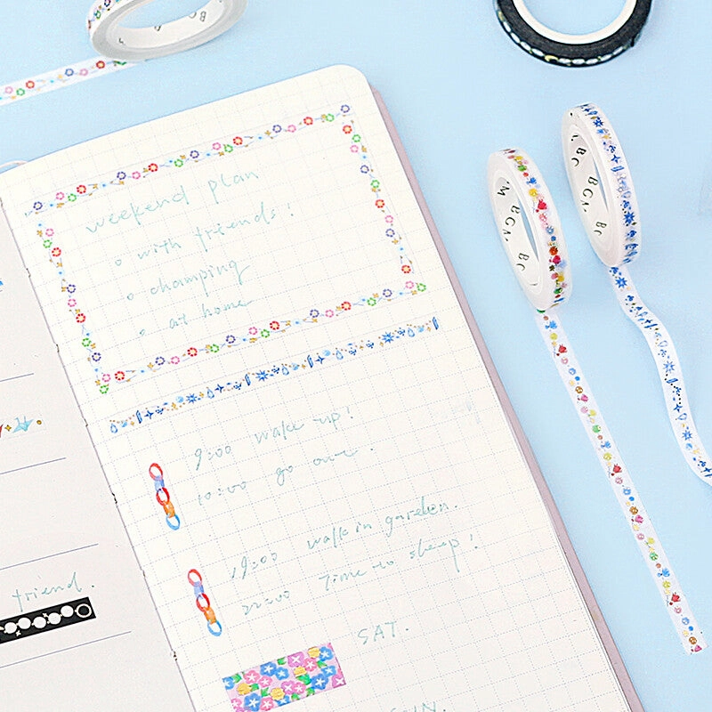 Thousand Paper Cranes Slim Washi Tape Bgm metallic shockproof