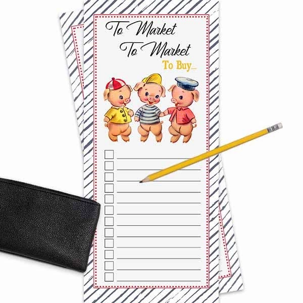 minimalist set Three Little Pigs Market List Notepad