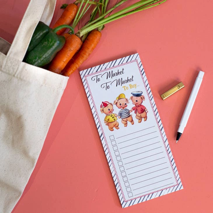 Three Little Pigs Market List Notepad pastel limited