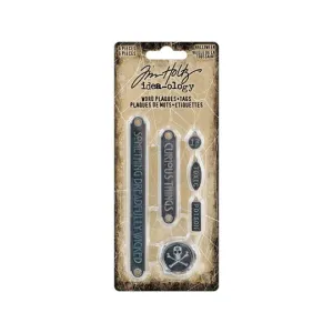 Tim Holtz Idea-Ology Halloween Word Plaques And Tags washable glass