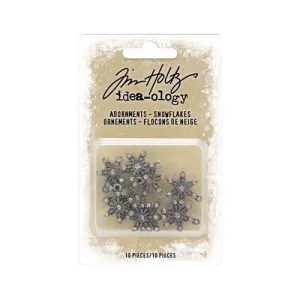 Tim Holtz Ideaology Metal Snowflakes - Christmas glass