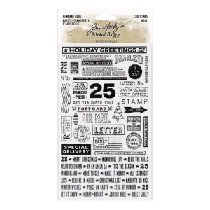 Tim Holtz Ideaology Remnant Rubs - Christmas Noel wide