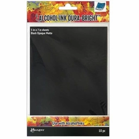 Tim Holtz Alcohol Ink Dura-Bright - Black Opaque Matte 10/Pkg 5X7" vintage foldable