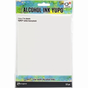 ceramic earthy Tim Holtz Alcohol Ink White Yupo Heavystock Paper - 144Lb 10/Pkg 5X7"