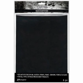 Tim Holtz Distress Black Heavystock 5/Pkg pack