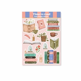 Time To Read A6 Sticker Sheet bronze