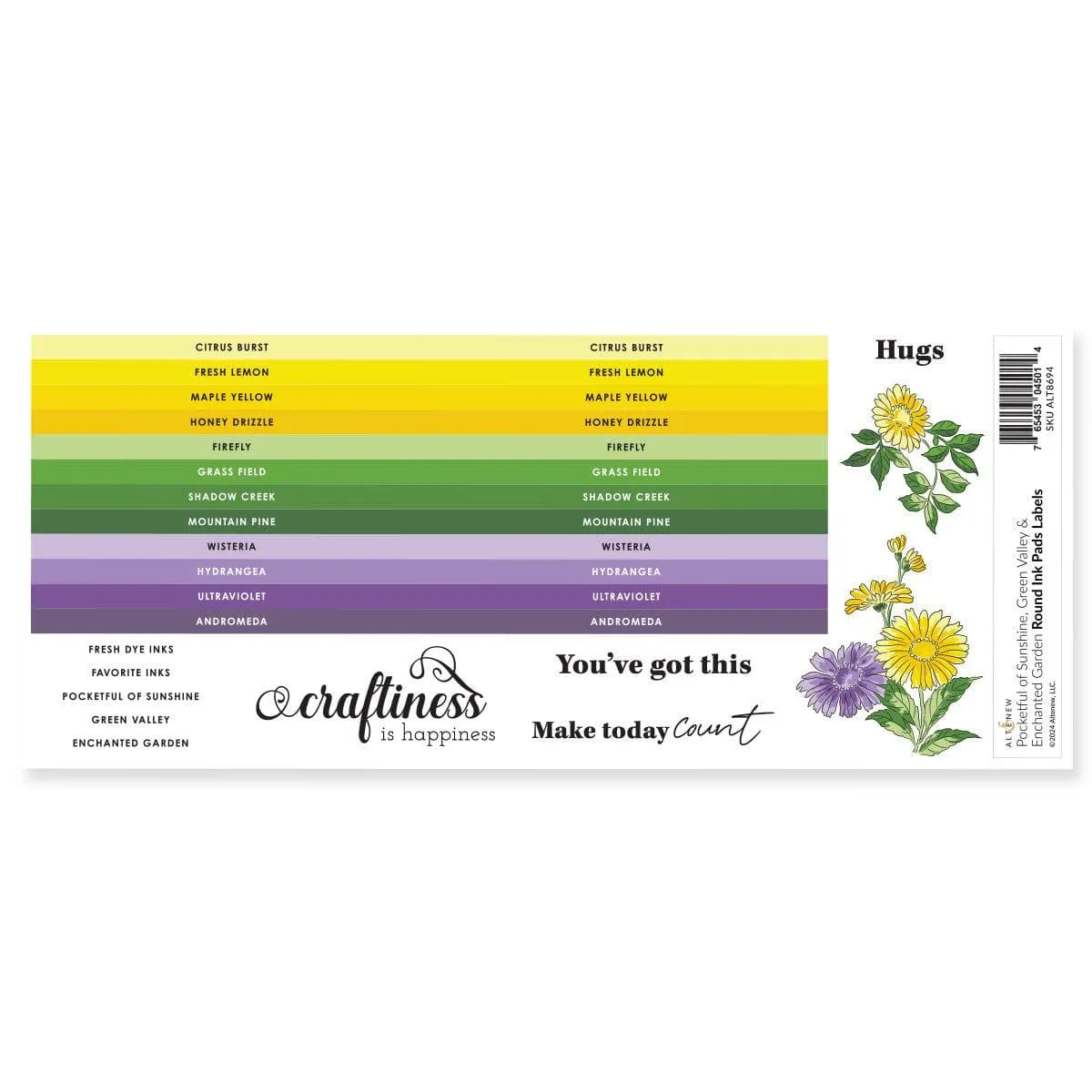 resilient handy Round Ink Pads Label Set - Pocketful Of Sunshine, Green Valley, Enchanted Garden