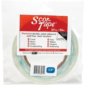 strong Scor-Tape 1/4" Wide X 27 Yards Yards Double-Sided Adhesive