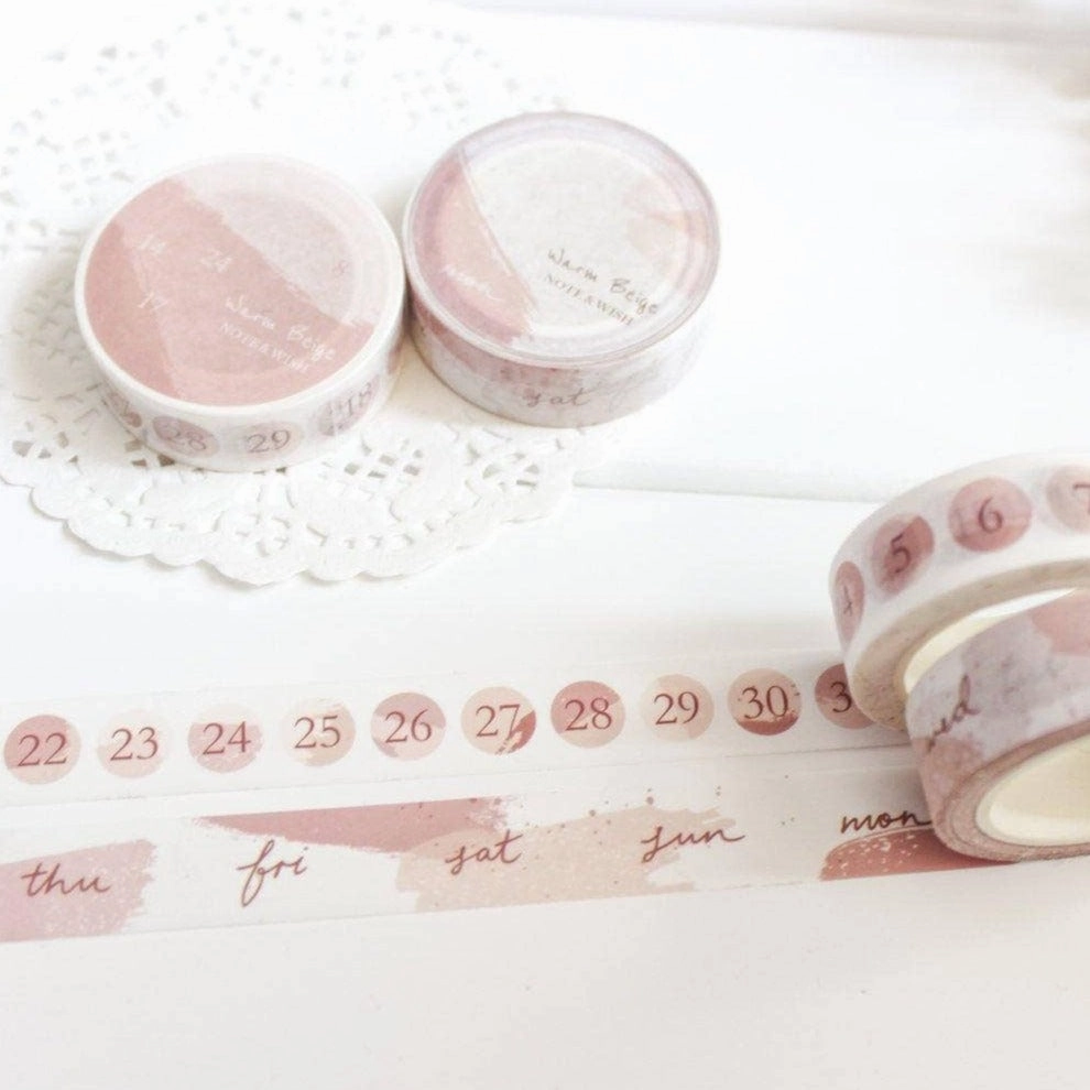 single glossy Beige Days & Numbers Washi Tape