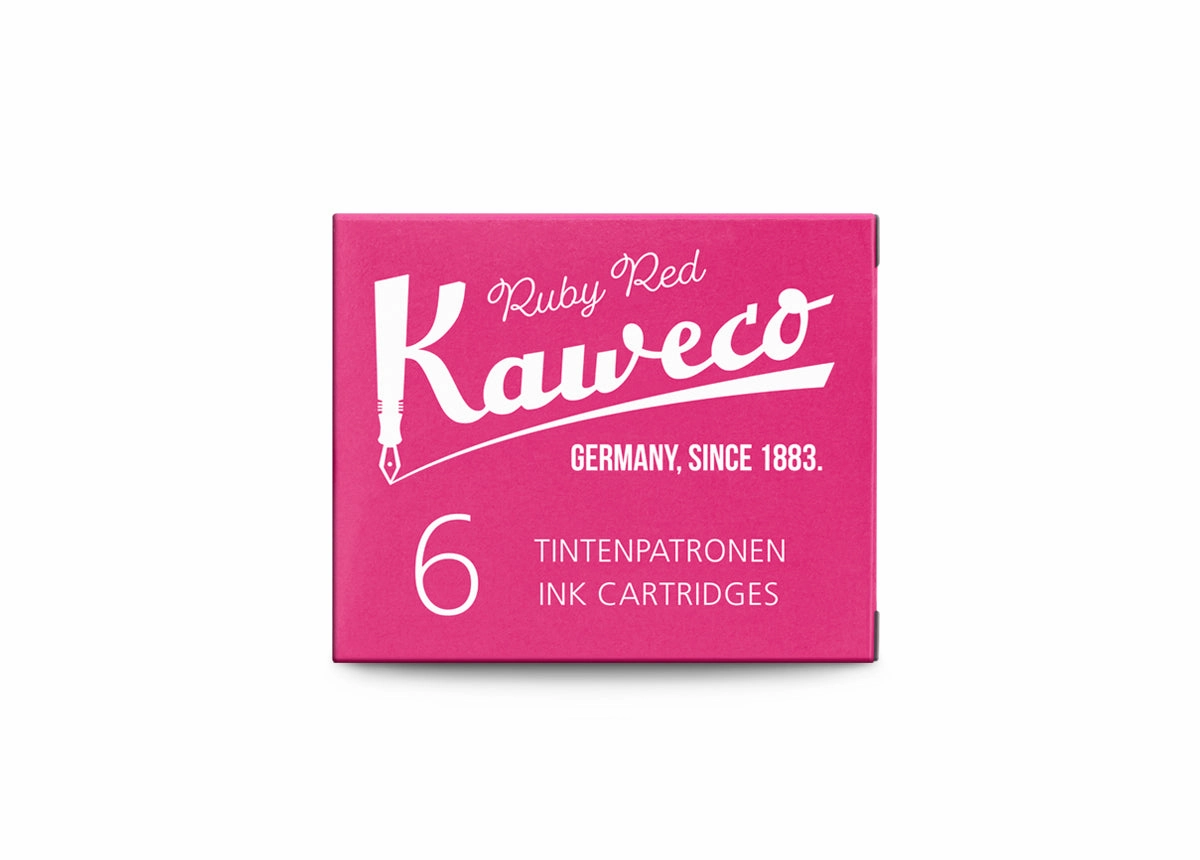 Kaweco Ink Cartridges 6-Pack Ruby Red wooden fiber