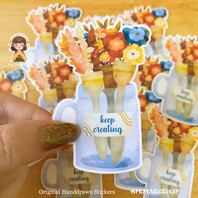 solid Paperaicashop Keep Creating Vinyl Sticker