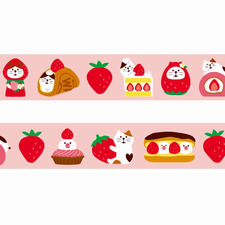 Papier Platz X Concombre Washi Tape - Strawberry organic