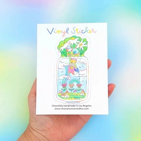 Tiny Worlds   Cats: Garden Vinyl Sticker plastic